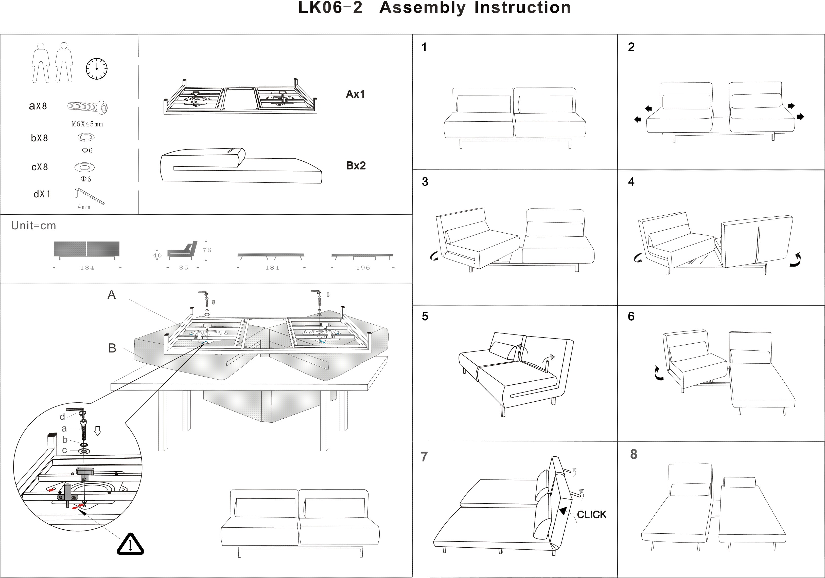 made.com sofa bed instructions
